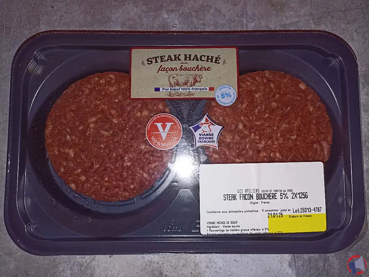 Rappel de steak haché façon bouchère 5% 2X125G : présence de salmonelle