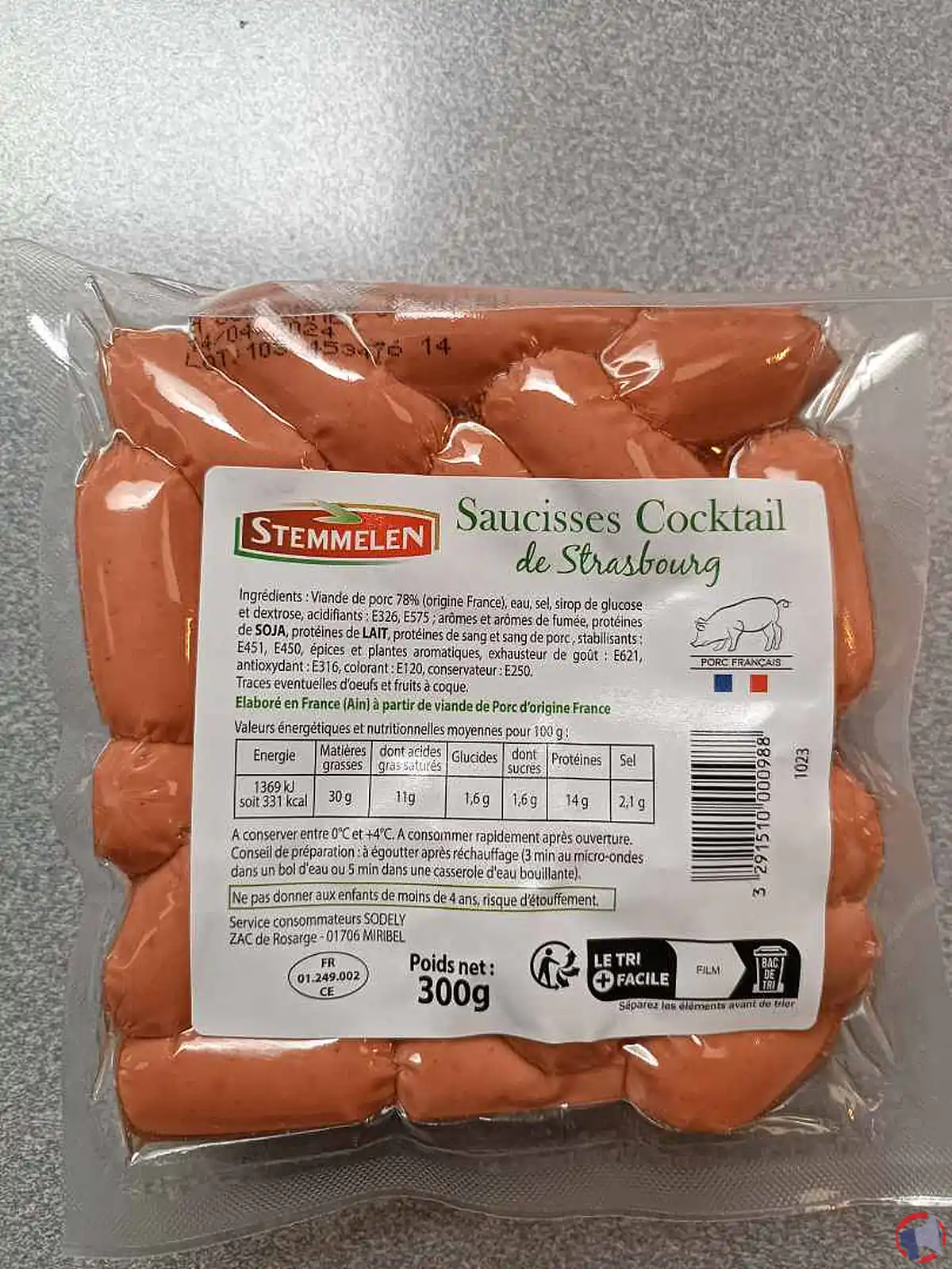 Rappel de produit : Saucisses de Cocktail de Strasbourg de la marque Stemmelen