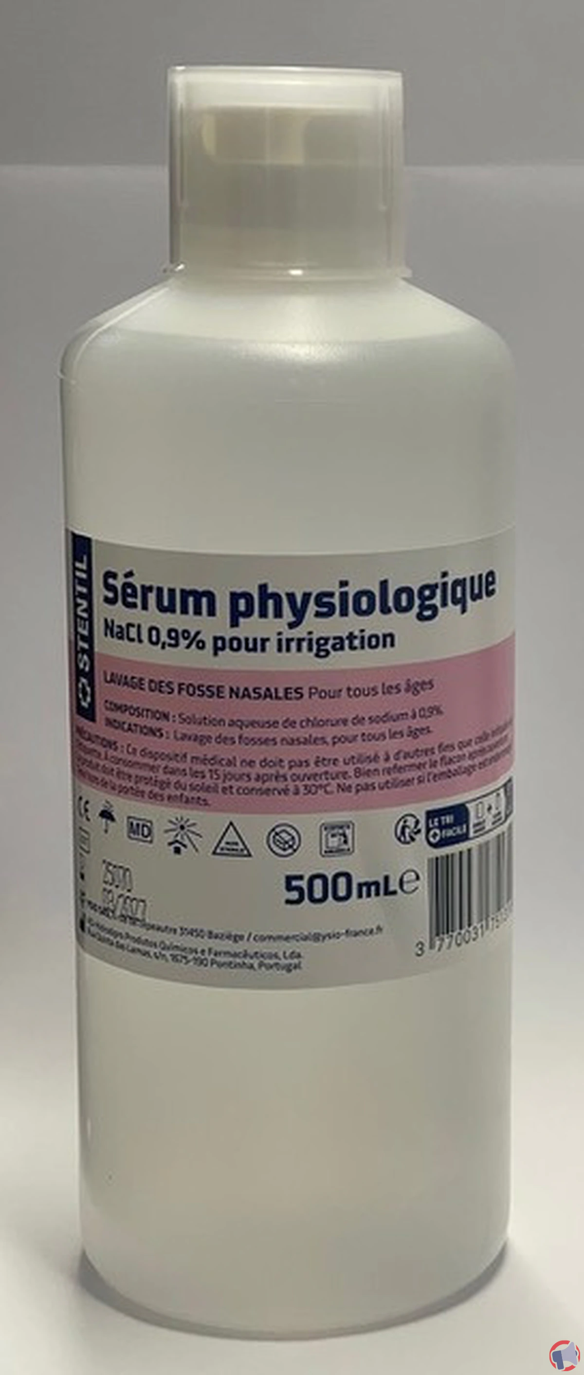 Rappel de sérums physiologiques STENTIL : risque de contamination chimique