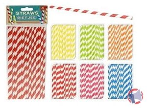 Rappel produit PAILLES A BOIRE, MOTIF RAYURES, PAPIER STRAWS RIETJES