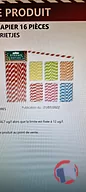 Rappel produit PAILLES RAYEES PAPIER 16 PIECES STRAWS RIETJES