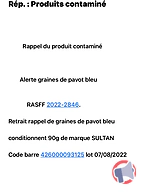 Rappel produit SULTAN graines de pavot bleu
