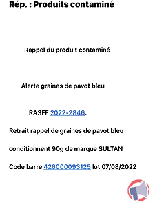 Rappel produit graines de pavot bleu SULTAN