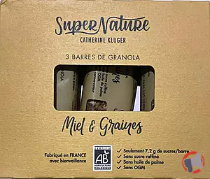 Rappel produit Etui de 3 barres Miel & Graines 3x35g SuperNature