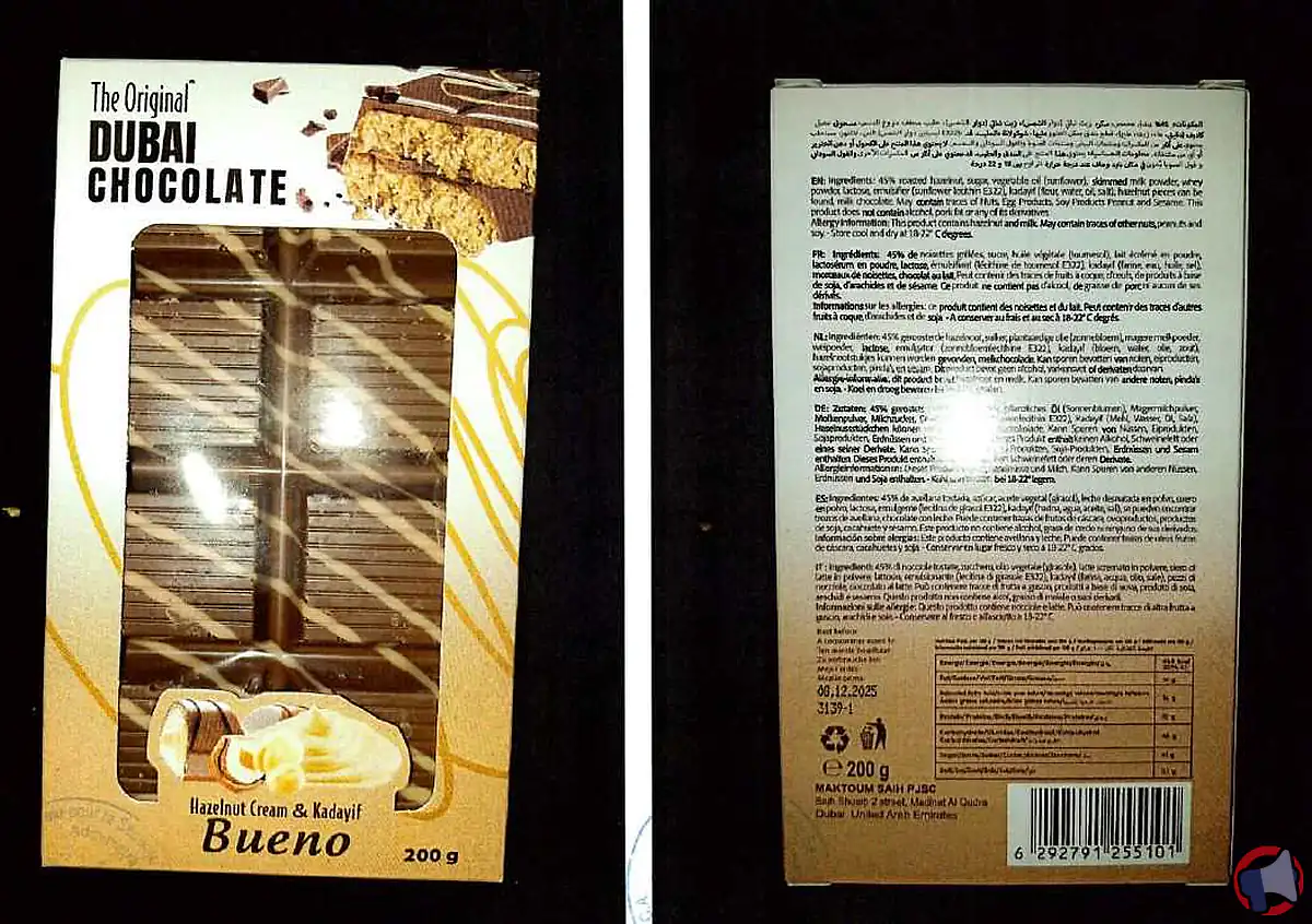 Rappel de produit : tablette de chocolat original avec cœur à la crème Bueno