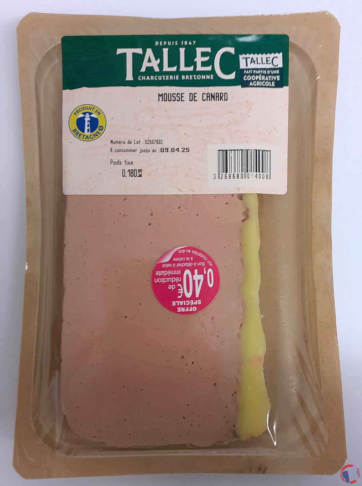 Rappel de produit : mousse de canard Tallec pour risque de listériose