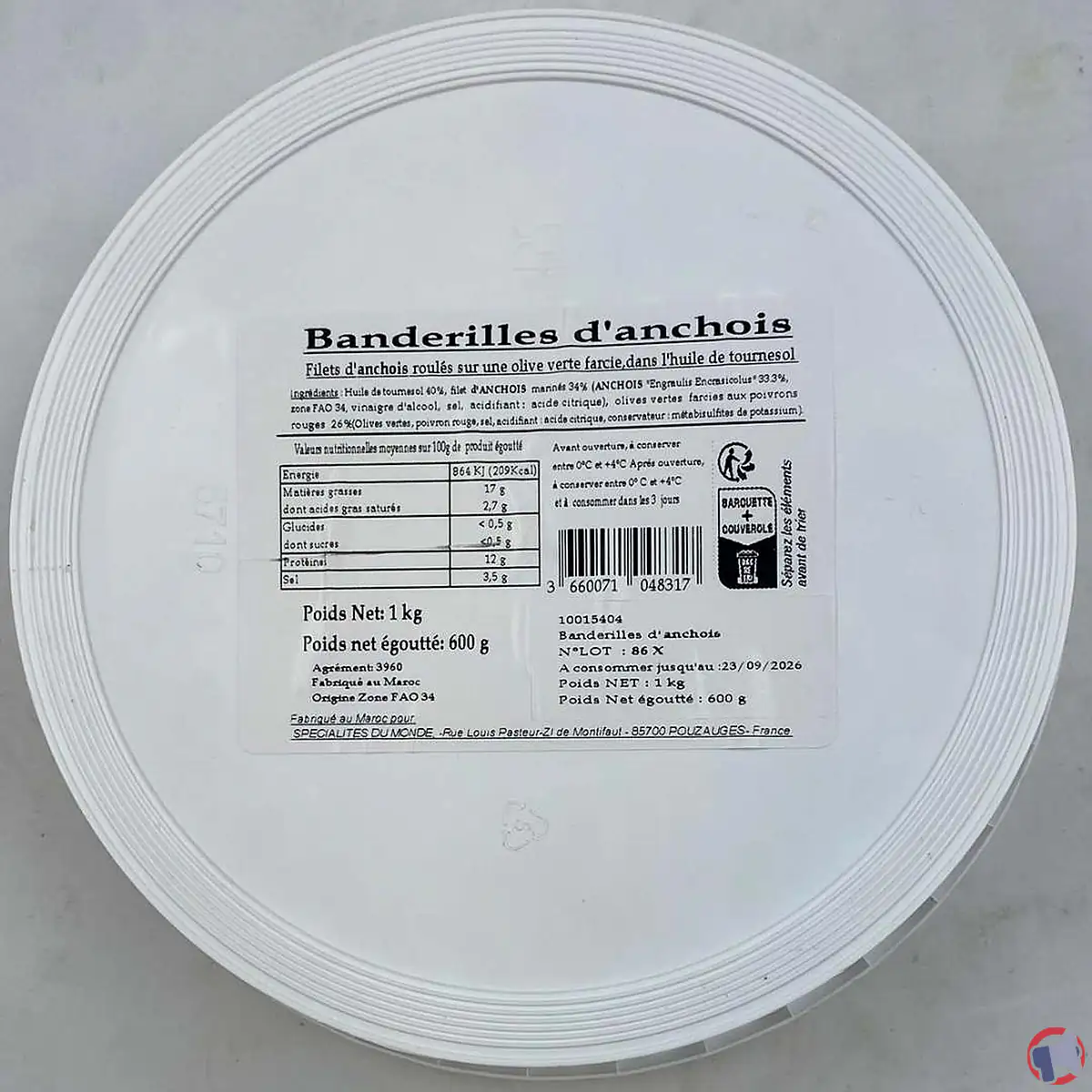 Rappel des banderilles d’anchois Tapasti (1 kg) : ce qu’il faut vérifier et les risques possibles