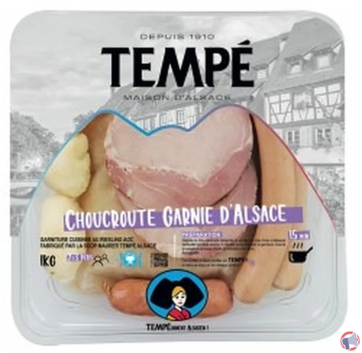 Rappel de produit : choucroute garnie d'Alsace 1 kg de la marque Tempe