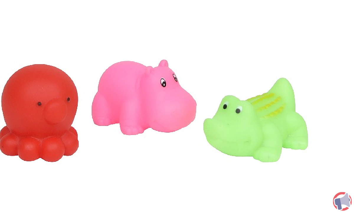 Rappel produit : Set de 3 petits animaux de bain sonores de la marque Tendance