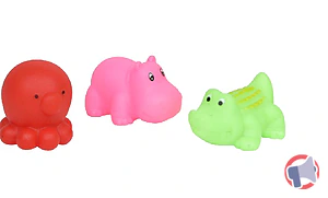 Rappel produit SET DE 3 PETITS ANIMAUX DE BAIN SONORES hippopotame/crocodile/pieuvre tendance