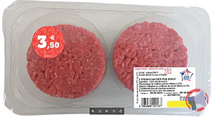 Rappel produit Steak Haché 15%MG, Préparation de viande hachée et Steak Haché 20%MG Tendre&Plus, Al Qassab, Sans Marque