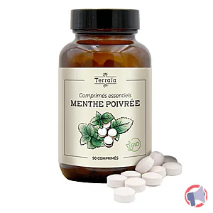 Rappel produit Comprimés essentiels Menthe poivrée Bio - 90 comprimés TERRAIA