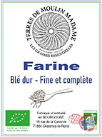 Rappel produit Farine de blé dur Fine et Complète Terres de Moulin Madame (photo numéro 1)