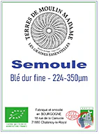Rappel produit Semoule de blé dur Terres de Moulin Madame (photo numéro 1)