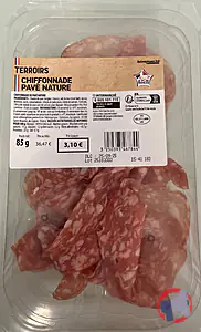 Rappel produit Chiffonnade de Pavé nature 85g TERROIRS