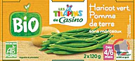 Rappel produit Bol Haricot vert Pomme de terre BIO 2x120g Les Tilapins de Casino Les Tilapins de Casino BIO (photo numéro 1)