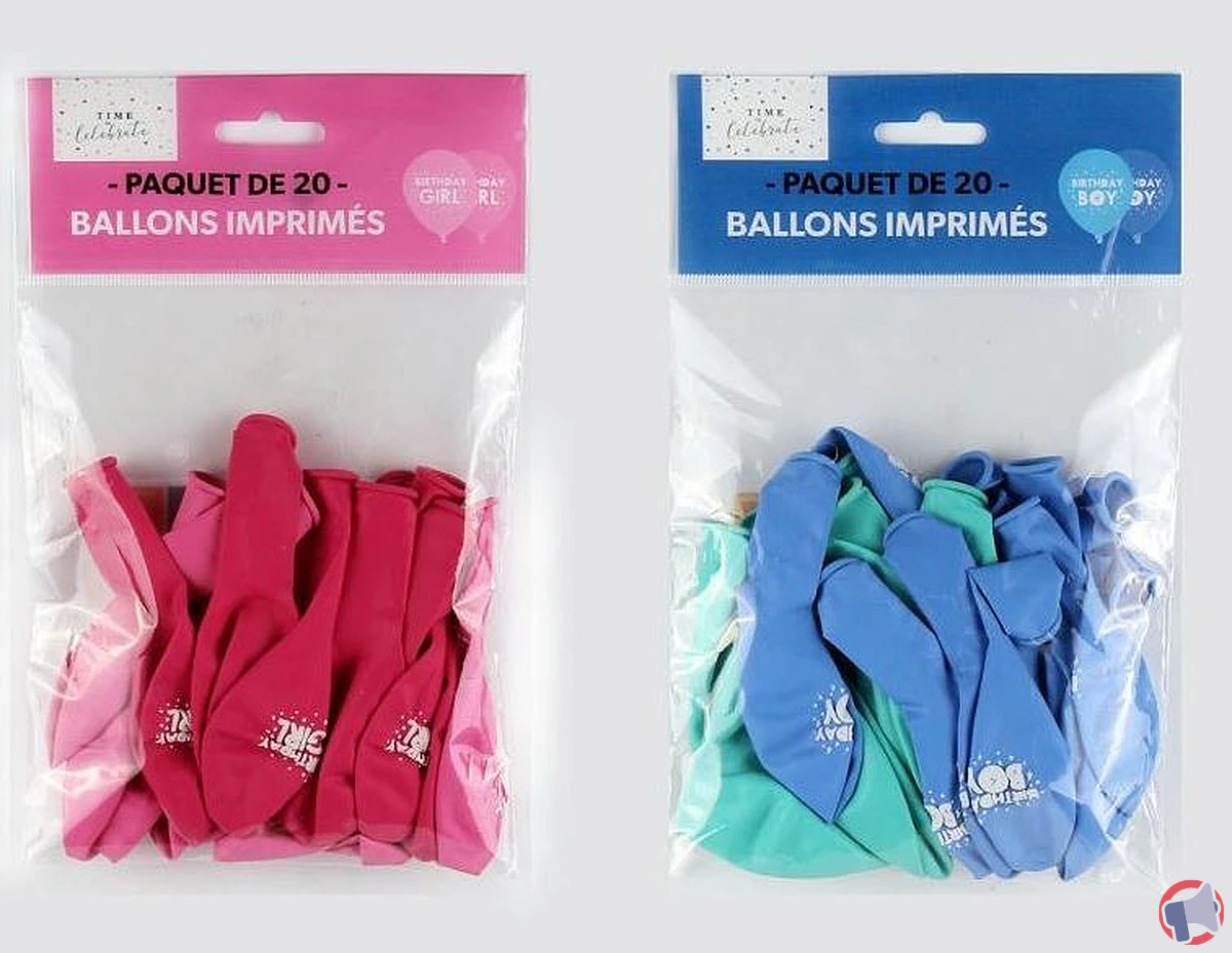 Rappel de produit : Paquet de 20 ballons de la marque Time to Celebrate