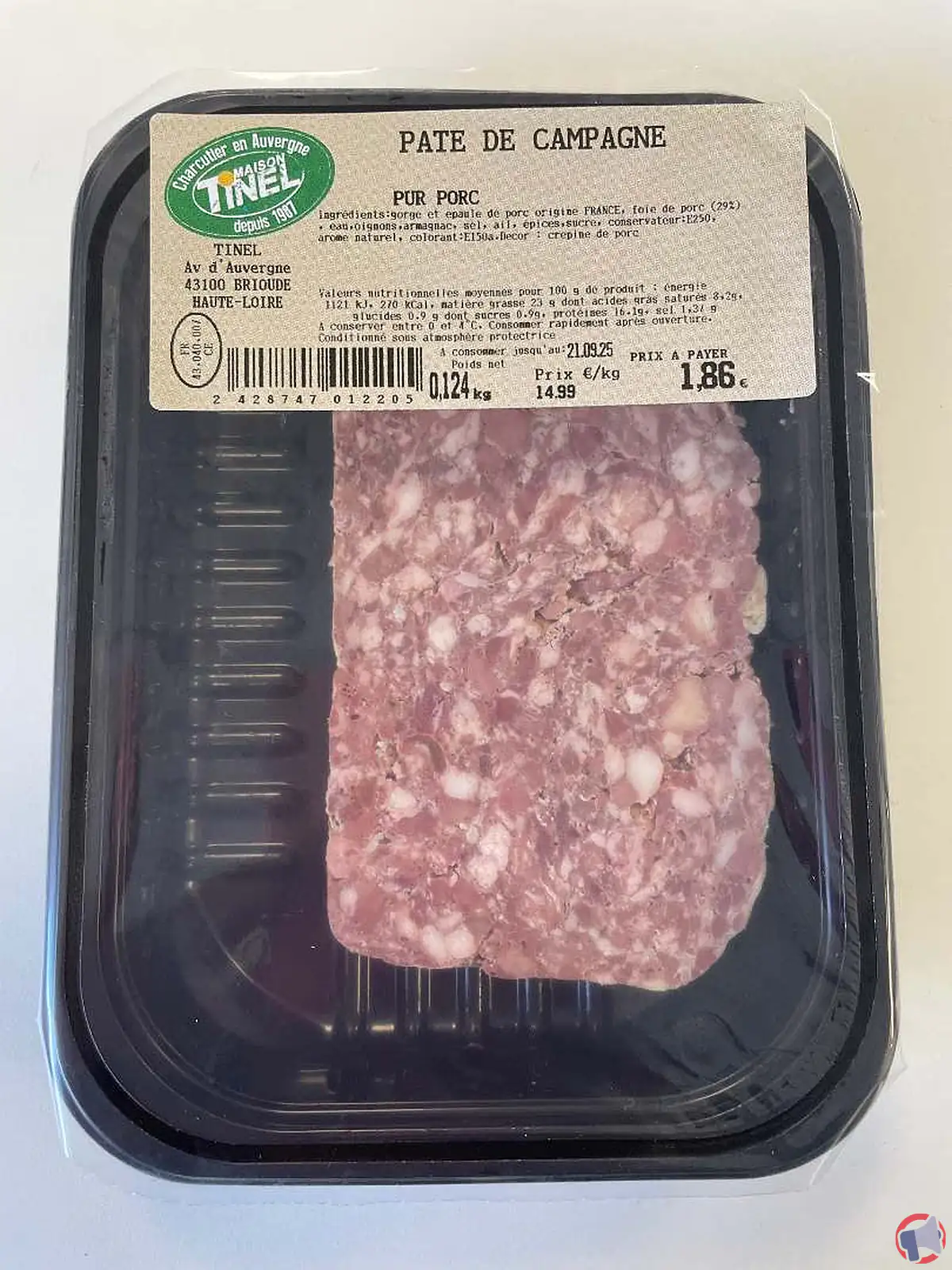 Rappel du produit Tinel pâte campagne pur porc : de la vigilance à l'action