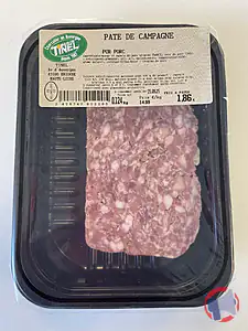 Rappel produit PATE DE CAMPAGNE PUR PORC TINEL