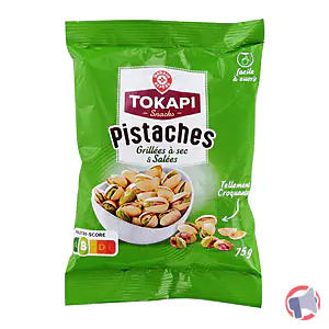 Rappel produit PISTACHES GRILLÉES À SEC ET SALÉES 75G TOKAPI