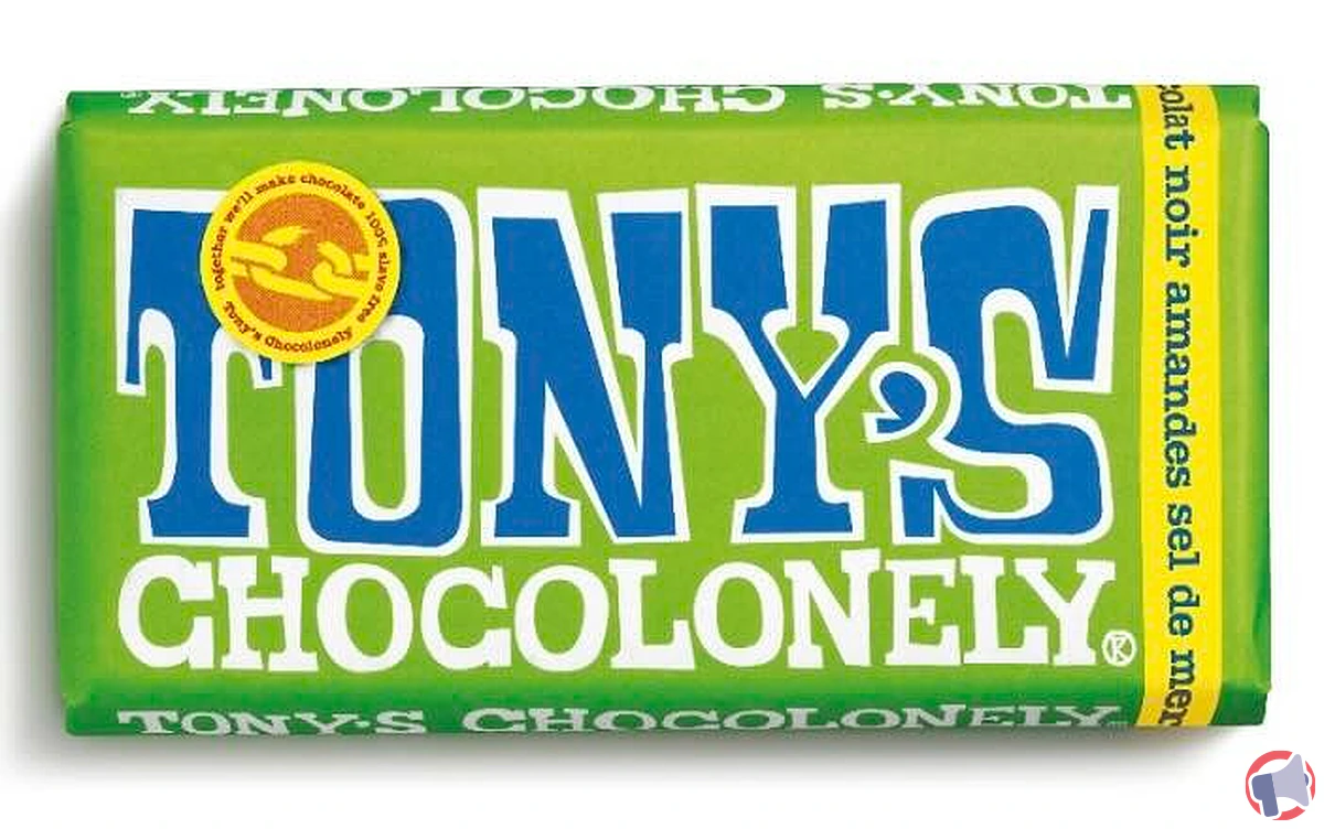 Tonys Chocolonely tablette 180g noir : amandes et sel