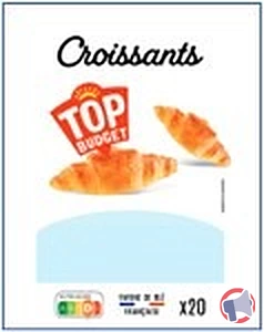 Rappel produit Croissant TOP BUDGET x20 TOP BUDGET