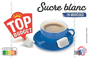 Rappel produit Sucre blanc en morceaux TOP BUDGET