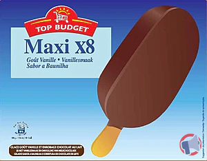 Rappel produit TOP BUDGET BATONNET GEANTX8 VANILLE/LAIT TOP BUDGET