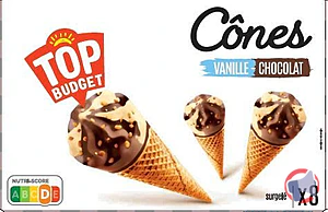 Rappel produit TOP BUDGET CONE 8x120mL VANILLE CHOCOLAT TOP BUDGET