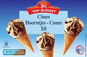 Rappel produit TOP BUDGET CONE 8x120mL VANILLE CHOCOLAT TOP BUDGET