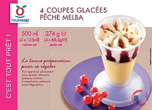 Rappel produit 4 coupes glacées PECHE MELBA Toupargel