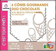 Rappel produit 6 Cônes gourmands Duo Chocolats Toupargel (photo numéro 1)