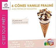Rappel produit 6 Cônes vanille praliné Toupargel (photo numéro 1)