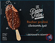 Rappel produit BATONNETS GEANTS ROCHER PRALINE Toupargel (photo numéro 1)