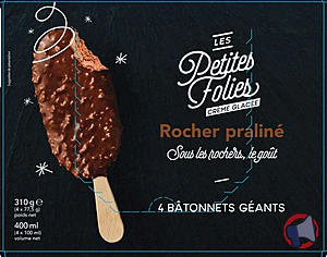 Rappel produit BATONNETS GEANTS ROCHER PRALINE Toupargel