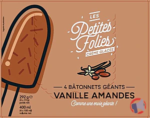 Rappel produit BATONNETS GEANTS VANILLE AMANDES Toupargel