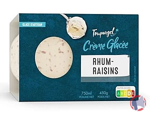 Rappel produit Crème glacée RHUM RAISIN TOUPARGEL