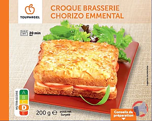 Rappel produit CROQUE BRASSERIE CHORIZO EMMENTAL SURGELE Toupargel