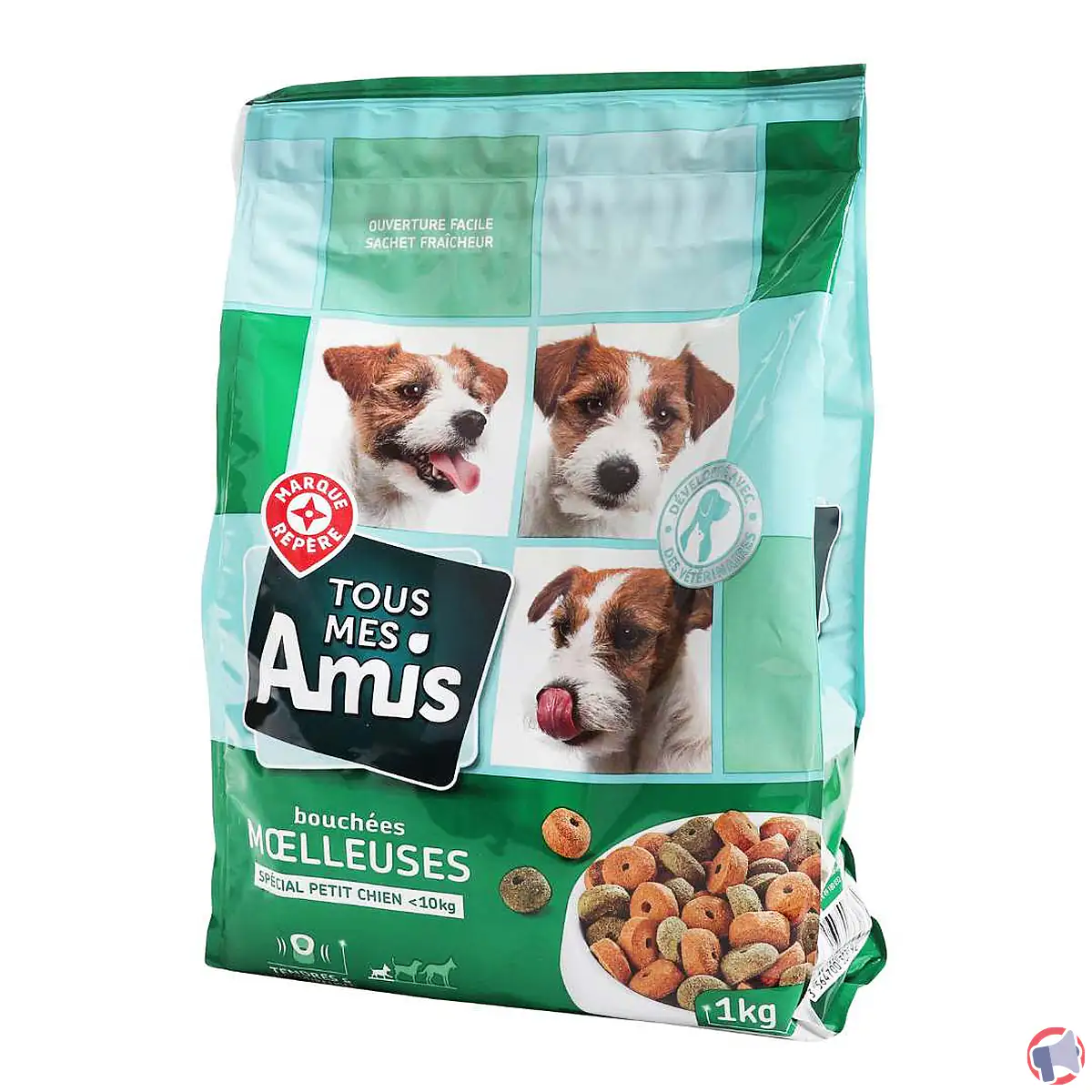 Rappel de bouchées moelleuses pour petits chiens de la marque Tous Mes Amis