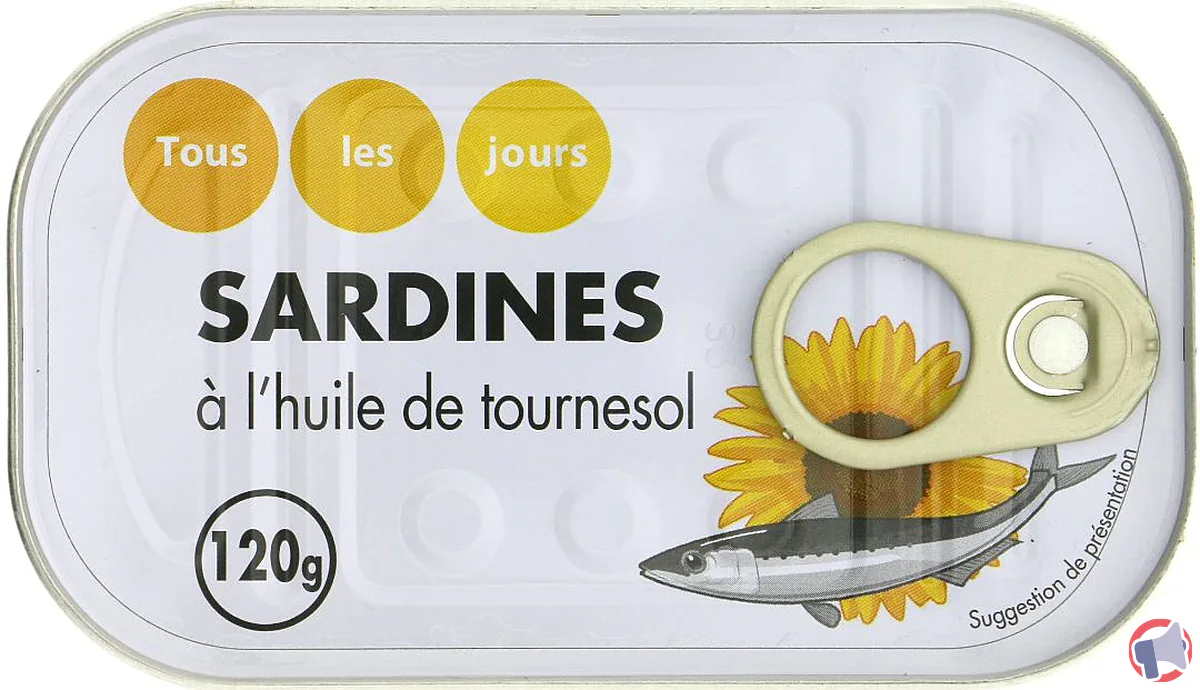 Rappel de sardines à l'huile de tournesol TOUS LES JOURS pour présence d'histamine
