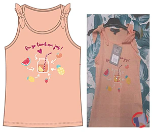 Rappel produit T-shirt enfant TQF COLLECTION - Référence 912144 (Modèle GM 11 25 241) TQF COLLECTION