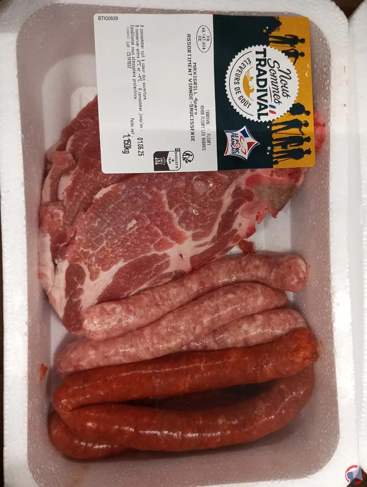 Rappel produit : assortiment BBQ Tradival pour risque de présence d'os et cartilage