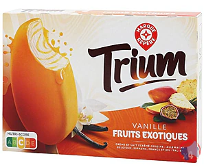 Rappel produit BATONNETS VANILLE FRUITS EXOTIQUES X4 294G TRIUM