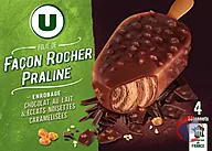 Rappel produit U 4 Bâtonnets Folie de façon Rocher Praliné 360mL 262g