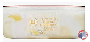 Rappel produit Bac crème glacée citron meringué U 485g U