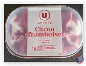 Rappel produit Bac sorbet citron framboise U 525G U