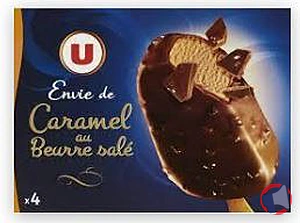 Rappel produit Bâtonnets envie caramel beurre salé U x4 252g U