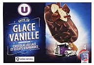 Rappel produit Bâtonnets envie vanille chocolat lait amandes U x4 263g U (photo numéro 1)