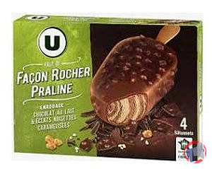 Rappel produit Bâtonnets folie de chocolat noisette - U - x4, 262 g U