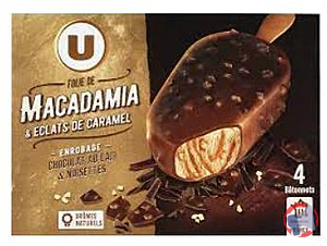 Rappel produit Bâtonnets folie de macadamia U x4 282g U